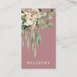 Modernes Rosa Floral Wedding Registry Begleitkarte