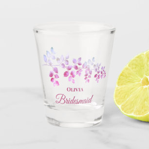 Modernes rosa, florales Bridmaid-Shotglas Schnapsglas