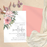 Modernes Rosa Florals Sweet 16 Party Einladung<br><div class="desc">Modernes Blush Pink Florals Sweet 16 Party. Eine trendige künstlerische Blumenillustrierung, um Ihre Gäste zum 16. Geburtstag einladen, mit Blume und Blätter in der Top verlassen Ecke. Ein elegantes Set-Skript für den Anlass und leicht personalisieren Sie die Erholung des Textes auf Ihre eigenen Bedürfnisse. Auf der anderen Seite befindet sich...</div>
