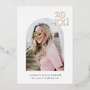 Modernes Rosa Foto Grad Real Rose Gold  Folieneinladung