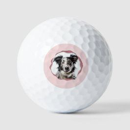 Modernes rosa Foto Haustier Hund Personalisiert Golfball