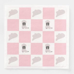 Modernes rosa gekreuztes Cowgirl Rodeo Muster Serviette