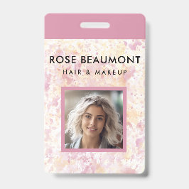 Modernes rosa gelbes Abzeichen Ausweis