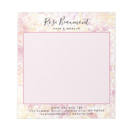Modernes, rosa gelbes Watercolor-Skript Notepad Notizblock