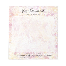 Modernes, rosa gelbes Watercolor-Skript Notepad Notizblock