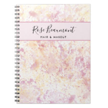 Modernes rosa gelbes Winkelfarben-Script-Notebook