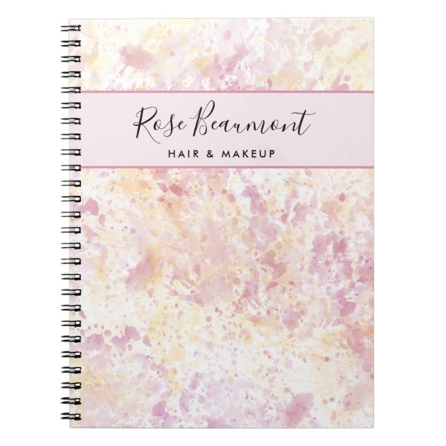 Modernes rosa gelbes Winkelfarben-Script-Notebook Notizblock (Vorderseite)