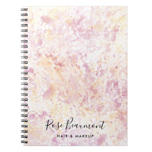 Modernes rosa gelbes Winkelfarben-Script-Notebook Notizblock (Vorderseite)