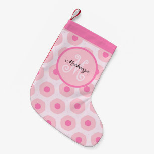 Modernes rosa Girly Circle Dots Muster Kleiner Weihnachtsstrumpf