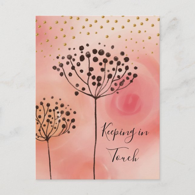 Modernes rosa Golden Behaltend in der Touch Postkarte (Vorderseite)