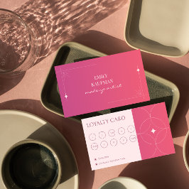 Modernes rosa Gradient Makeup Artist Marketing Treuekarte
