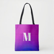 Modernes rosa Gradient Mermaid-Scales Monogramm