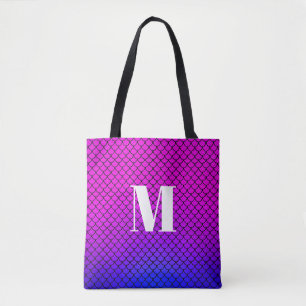 Modernes rosa Gradient Mermaid-Scales Monogramm