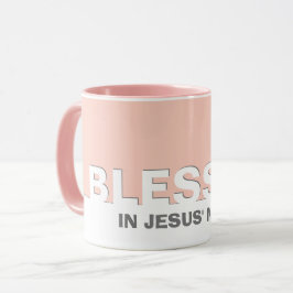 Modernes Rosa in Jesu Name Christliche Tasse