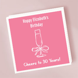 Modernes Rosa jubelt bis 30 Jahre Geburtstag von N Serviette