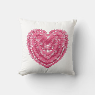Modernes rosa Konfetti-Herz   Valentinstag-Kunst Kissen