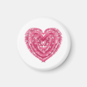 Modernes rosa Konfetti-Herz   Valentinstag-Kunst Magnet