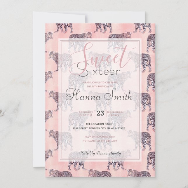 Modernes rosa Leopard-Tiermuster (Vorderseite)