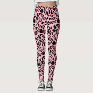Modernes rosa Leopardenmuster Tier Leggings