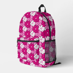 Modernes, rosa, Lila-weißes, florales Girlanmuster Bedruckter Rucksack