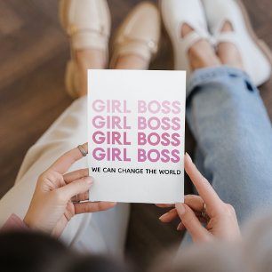 Modernes rosa Mädchenboss-Geschenk, das beste Gesc Feiertagskarte