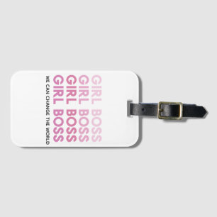 Modernes rosa Mädchenboss-Geschenk für das beste M Gepäckanhänger
