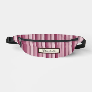 Modernes rosa Mauve Striptester Personalisierter F Bauchtasche