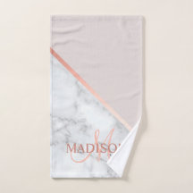 Modernes rosa Mit Monogramm Initial-Elegant