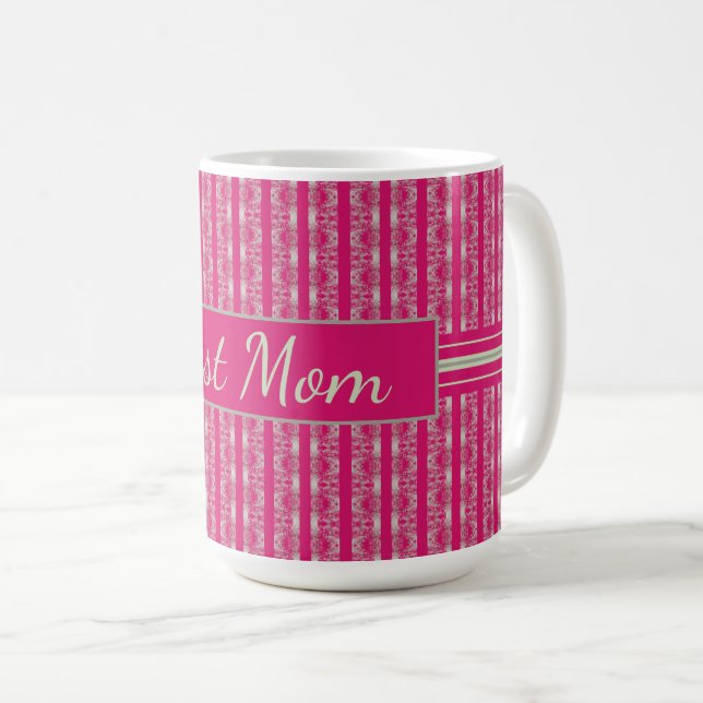Modernes rosa Muster Kaffeetasse (VorderseiteRechts)