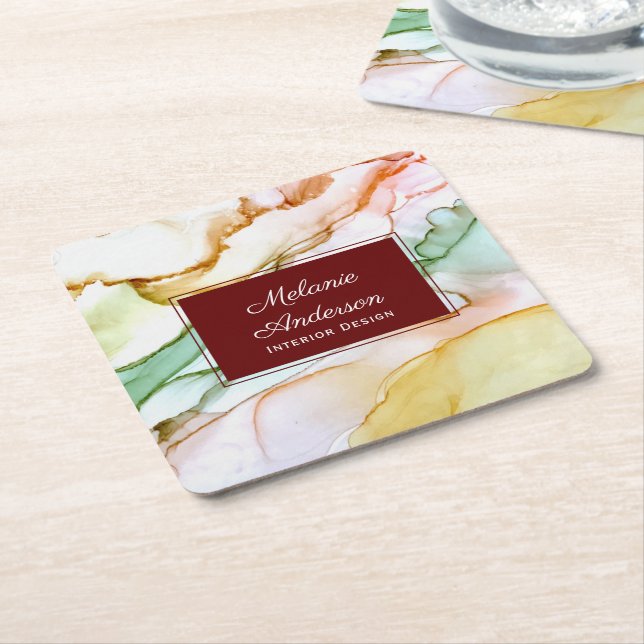 Modernes, rosa pastellfarbenes Design Rechteckiger Pappuntersetzer (angewinkelt)