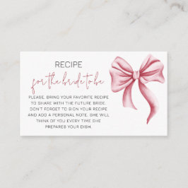 Modernes Rosa Recipe Brautparty Begleitkarte