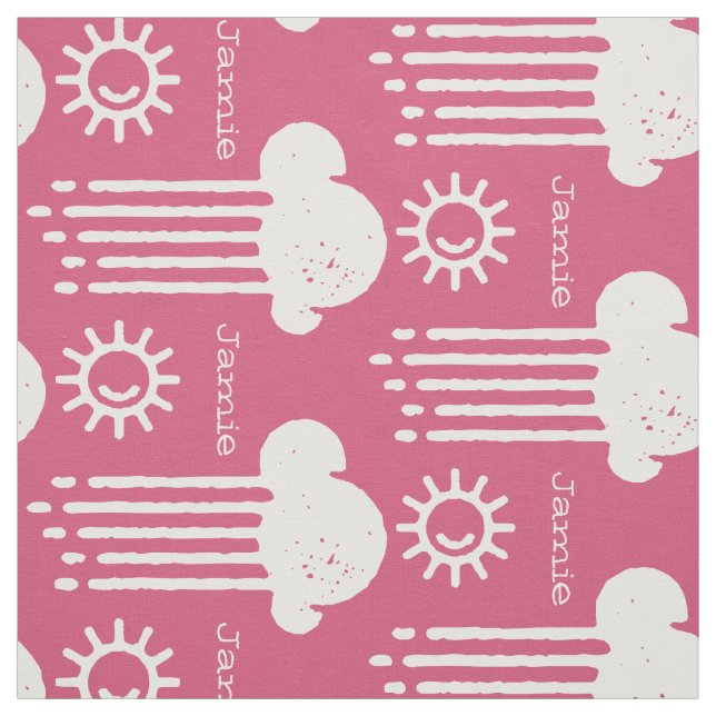 Modernes rosa Retro Personalisiertes Gewebe Stoff (Muster)