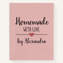 Modernes Rosa Rosa hausgemachte Liebe Rezept Notizbuch