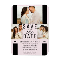 Modernes Rosa Save the Date 3 Foto Hochzeit