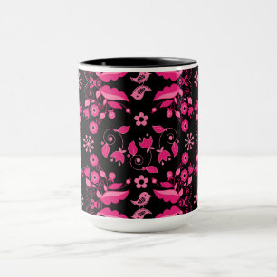 Modernes rosa skandinavisches Blumenmuster Tasse