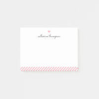 Modernes Rosa Stripe Herz Girl Hübsches Drehbuch