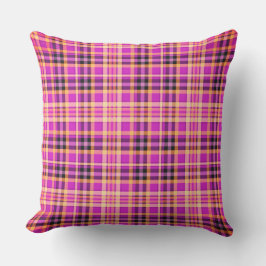 Modernes rosa Tartan-Muster Kissen