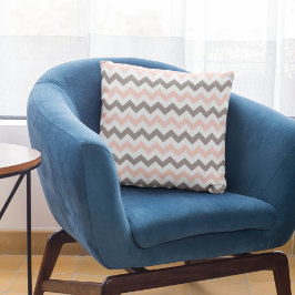 Modernes Rosa Taupe Zickzack Muster Kissen