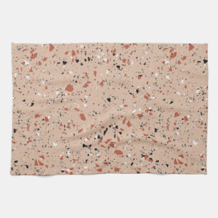 Modernes rosa Terrazzo-Druckmuster Geschirrtuch