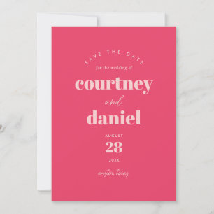 Modernes rosa trendy Foto Save the Date