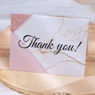 Modernes Rosa- und Gold-Glitzer Dankeskarte