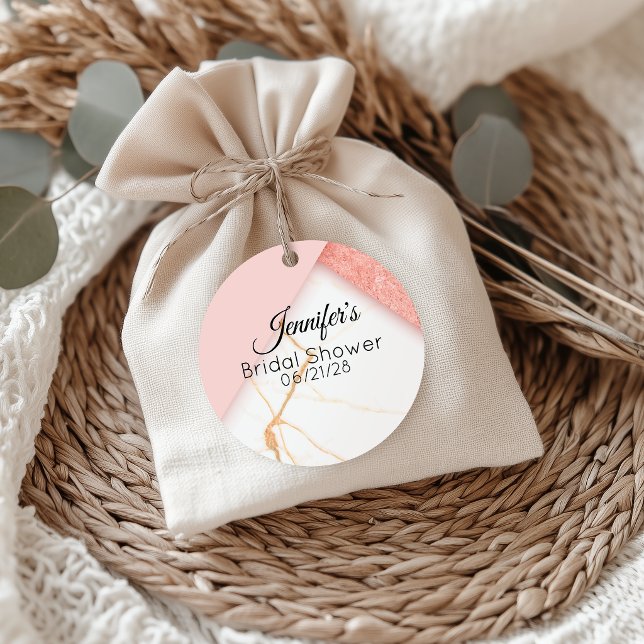 Modernes Rosa- und Goldmarmor Geschenkanhänger (Von Creator hochgeladen)