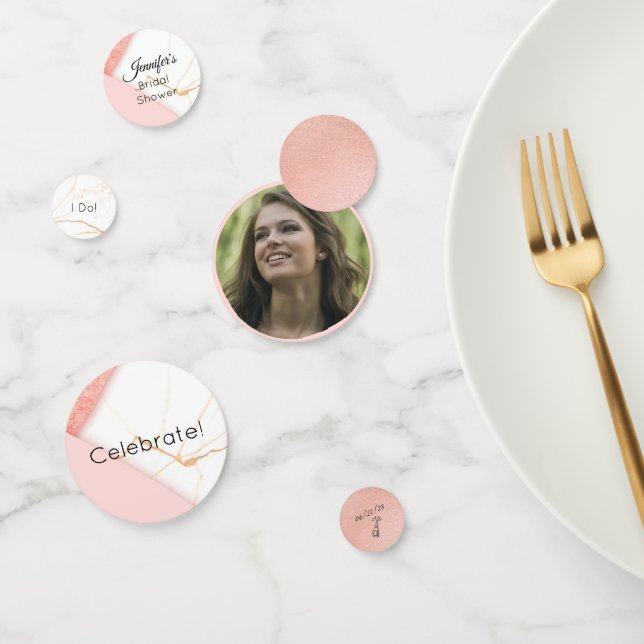 Modernes Rosa- und Goldmarmor Konfetti (Gruppe)