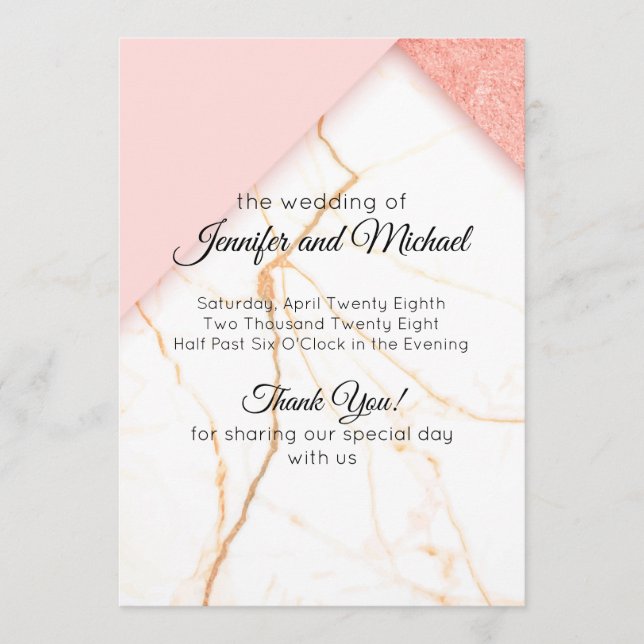 Modernes Rosa- und Goldmarmor Programm (Vorderseite)