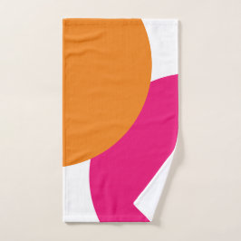 Modernes Rosa und Orange Abstrakt Badhandtuch Set