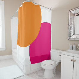 Modernes Rosa und Orange Abstrakt Duschvorhang