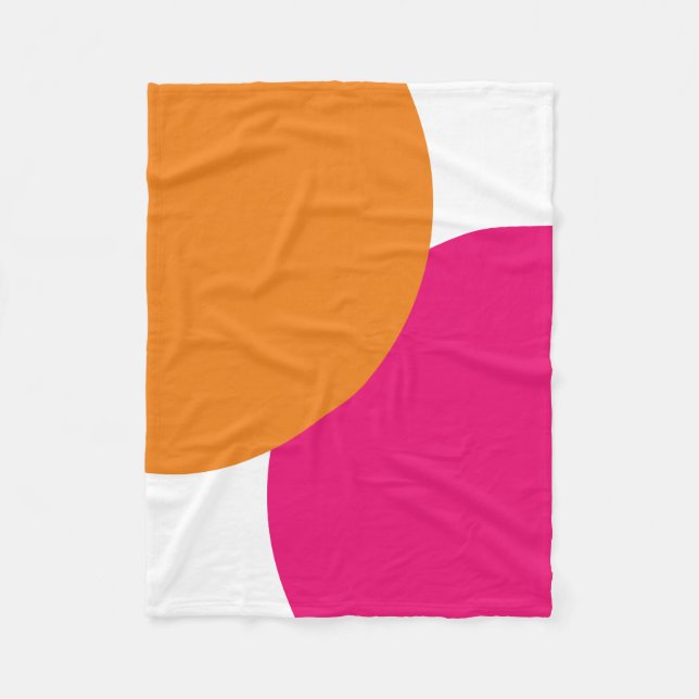Modernes Rosa und Orange Abstrakt Fleecedecke (Vorderseite)