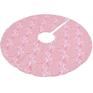 Modernes rosa und rotes Fraktal Design Polyester Weihnachtsbaumdecke