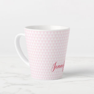 Modernes rosa weißes Muster Elegant Personalisiert Milchtasse