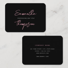 Modernes, rosafarbenes Berufliches Script Visitenkarte